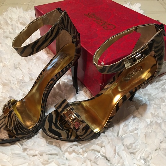 Carlos Santana Shoes - Carlos Santana gold zebra heels